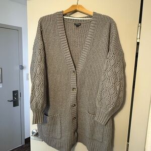 Torrid Gray Knit Cardigan Sweater